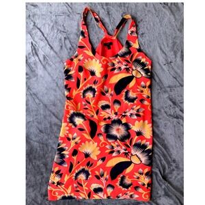 Sz 10 J.Crew Floral Print Tank Dress Sleeveless Casual Summer Red Yellow Size 10